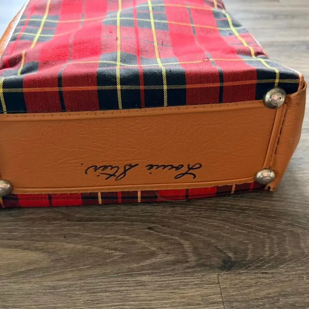 Vintage red plaid thermos lunchbox